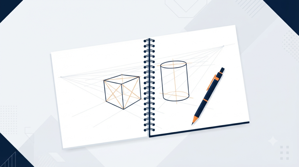 UCEED Part B drawing and perspective sketching strategy guide